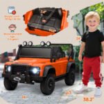 Electric Car For Remote Control, Dual Motors, Spring Suspension, LED Lights, Orange - Image 4