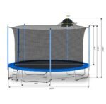 12FT Trampoline For Adults   Kids With Basketball Hoop, Outdoor Trampolines W Ladder And Safety Enclosure Net For Kids And Adults - Image 5
