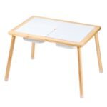 Sensory Table For Toddlers, Kids Activity Table With 3 Foldable Storage Bins & Double-Sided Board, Indoor Outdoor Play Sand And Water Table, Wooden Kids Sensory Table For Drawing Studying Dining - Image 4