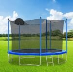12FT Trampoline For Adults   Kids With Basketball Hoop, Outdoor Trampolines W Ladder And Safety Enclosure Net For Kids And Adults - Image 6