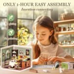 ROBOTIME DIY Miniature House Kit, Tea House Dollhouse Model Building Craft Kit With LED For Adults And Kids, Birthday Gift DW011 - Image 2