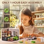 ROBOTIME DIY Miniature House Kit, Dollhouse Model Building Craft Kit With LED For Adults And Kids, Birthday Gift - Bar DW012 - Image 3