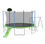 12FT Trampoline With Slide And Swings, ASTM Approved Large Recreational Trampoline With Basketball Hoop And Ladder,Outdoor Backyard Trampoline With Net, Capacity For Kids And Adults - Image 5