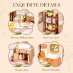 ROBOTIME DIY Miniature House Kit Dollhouse Model Building Craft Kit Birthday Creative Gifts For Adults Kids Girls Boys Pop-Bubble Bathroom - Image 7