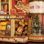 ROBOTIME Gift Factory 3D Puzzle Wooden Model Kits For Adults DIY Retro Vintage Toy Production Construction Craft Kit Luminous Factory With Music Lights And 5 Elves For Kids Teens Adults - Image 9