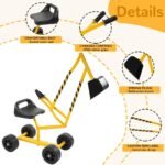 Only Supports Self Pickup  Kids Excavator Ride On Toys, Beach Toys Outdoor Sandbox Toy Excavator, Steel Excavator Crane Rotates 360 Degrees With Stable Base- Yellow - Image 3