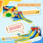 6 In 1 Inflatable Water Slide Park With Splash Pools, 2 Slides, Trampoline, Climbing Wall, Cannon, Basketball Hoop - Image 7