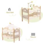 ROBOTIME Doll Bunk Beds Cradle For 18 Inch Dolls, Wooden Baby Doll Beds Cribs Fits American Girls - Image 5
