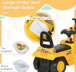 3-in-1 Ride On Excavator Digger Scooter & Pulling Cart, Construction Pretend Play Toy For Kids - Image 3
