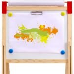 Art Easel For Kids, 3-in-1 Wooden Double-Sided Kid's Art Easel With Magnetic Whiteboard, Chalkboard, Paper Roll, Adjustable Standing Drawing Board With Painting Accessories, Storage For Boy Girl - Image 5