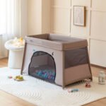 Lightweight Aluminum Tube Fence Bed Baby Game Bed Foldable Storage - Image 2