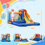 5 In 1 Inflatable Bounce House, Water Slide With 550W Blower, Splash Pool, Trampoline, Climbing Wall, Cannon - Image 4