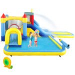 6 In 1 Inflatable Water Slide Park With Splash Pools, 2 Slides, Trampoline, Climbing Wall, Cannon, Basketball Hoop - Image 3