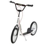 Toddler Scooter, White, Adjustable Handlebar, Kick Scooter For Kids 5,Dual Brakes, Inflatable Wheels - Image 6