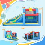Inflatable Water Slide Bounce House W 550W Blower, Large Trampoline, Splash Pool, Basketball Hoop, Dart Board - Image 3