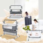 Portable Baby Bed Electric Bassinet Splicing Bed Foldable Newborn Baby Bedside Bed Baby Bed - Image 6