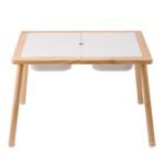 Sensory Table For Toddlers, Kids Activity Table With 3 Foldable Storage Bins & Double-Sided Board, Indoor Outdoor Play Sand And Water Table, Wooden Kids Sensory Table For Drawing Studying Dining - Image 2