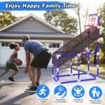 1Set Kids Basketball Game Set With 2 Balls Adjustable Height Basketball Hoop Arcade Game Indoor Outdoor Toys For Boys Girls Aged 3 To 12 - Image 3