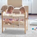 ROBOTIME Doll Bunk Beds Cradle For 18 Inch Dolls, Wooden Baby Doll Beds Cribs Fits American Girls - Image 7