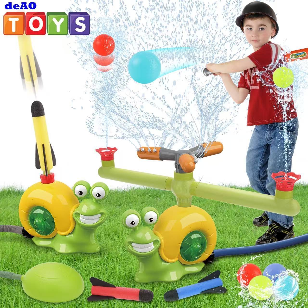 ac03159d-ccac-4785-829c-772a1a63f314.jpg Water Sprinkler Toy For Kids Outdoor Water Toys For Yard Summer Lawn Pool Party Fun For Boys And Girls Water Toys For Kids Aged 3 And Above Yellow - Image 1