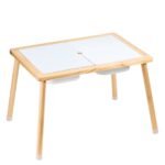 Sensory Table For Toddlers, Kids Activity Table With 3 Foldable Storage Bins & Double-Sided Board, Indoor Outdoor Play Sand And Water Table, Wooden Kids Sensory Table For Drawing Studying Dining - Image 6