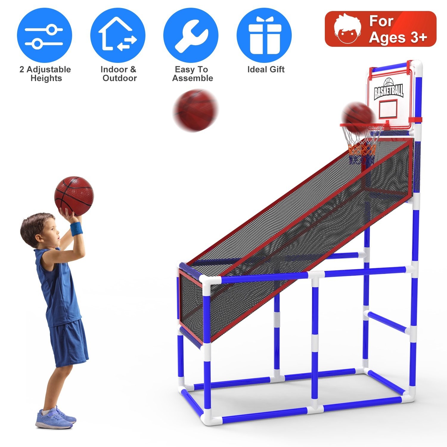 b6d9f403-749a-426c-84af-31dcff7f5437.jpg 1Set Kids Basketball Game Set With 2 Balls Adjustable Height Basketball Hoop Arcade Game Indoor Outdoor Toys For Boys Girls Aged 3 To 12 - Image 1