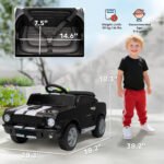 Ride On Car With Remote Control, Adjustable Speed, MP3, Smooth Start, LED Lights, Black - Image 4