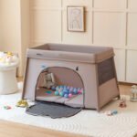 Lightweight Aluminum Tube Fence Bed Baby Game Bed Foldable Storage - Image 3