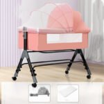 Baby Splicing Portable Multifunctional Mobile Folding Cradle Bed - Image 4