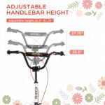 Toddler Scooter, White, Adjustable Handlebar, Kick Scooter For Kids 5,Dual Brakes, Inflatable Wheels - Image 3
