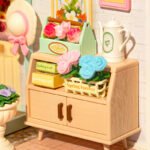 ROBOTIME DIY Miniature House Kit Dollhouse Model Building Craft Kit Birthday Creative Gifts For Adults Kids Girls Boys Blooming Tea Garden - Image 8