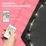 45 Rebounder Trampoline For Adults, Quiet Bungee Rebounder With LED Lights And Adjustable Handle, Pink - Image 3